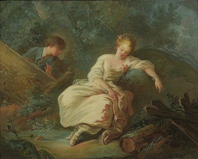 Jong Stel in een Landschap door Jean Baptiste Huet