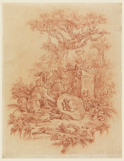 Tekening, Pastorale, 1772 door Jean Baptiste Huet