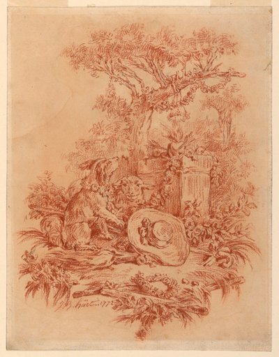 Tekening, Pastorale, 1772 door Jean Baptiste Huet