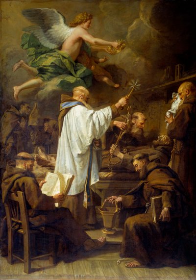 De dood van Sint Franciscus van Assisi (1181-1226). Schilderij door Jean Jouvenet (1644-1717) 18e eeuw Rouen, Musée des Beaux Arts door Jean Baptiste Jouvenet