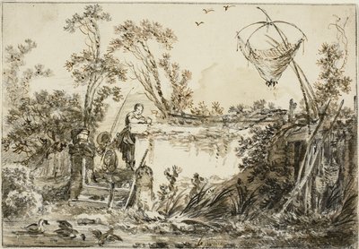 Studie voor het Frontispice voor Varie Vedute del Gentile door Jean Baptiste Le Prince
