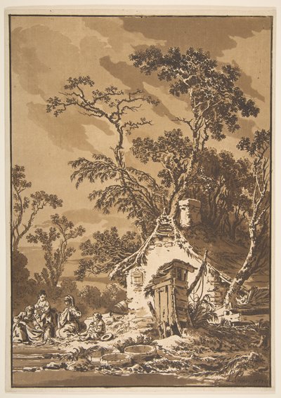 De Wasvrouwen Les Laveuses, 1771 door Jean Baptiste Le Prince