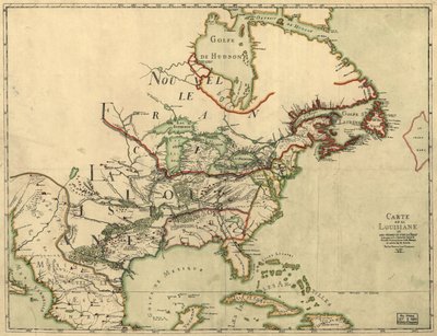 Franquelins kaart van Louisiana. LOC 2001620469 door Jean Baptiste Louis Franquelin