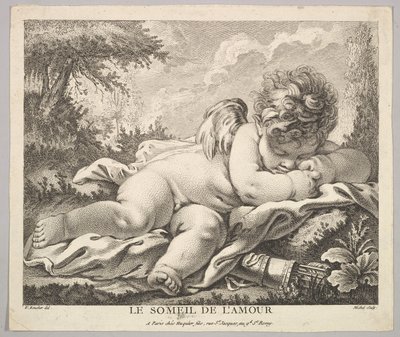 De slaap van Cupido door Jean Baptiste Michel