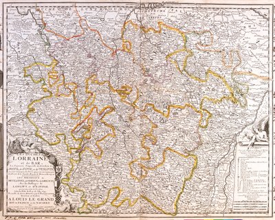 Frankrijk (Regio: Champagne-Ardenne, Lotharingen, Elzas, Franche-Comté), Duitsland (deelstaat: Rijnland-Palts, Saarland) door Jean-Baptiste Nolin