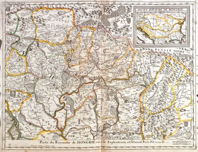 Kaart van het noordoostelijke deel van het Koninkrijk Hongarije (gravure) door Jean Baptiste Nolin