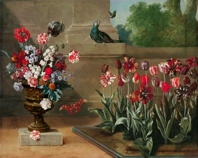 Hoek van de tuin van Monsieur de la Bruyere door Jean Baptiste Oudry