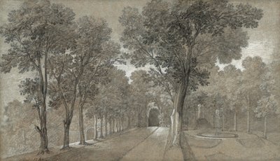 Uitzicht op het park in Arcueil door Jean Baptiste Oudry