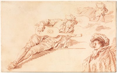 De Gitarist door Jean Baptiste Pater