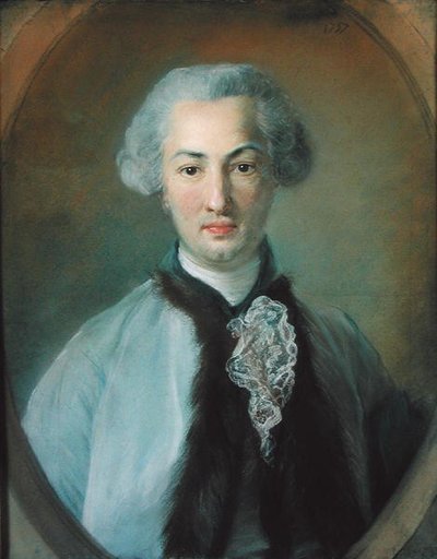Portret van een jonge man, 1757 door Jean Baptiste Perronneau