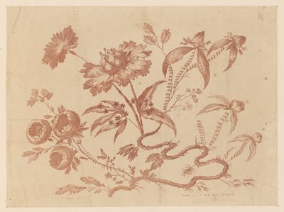 Bloementakken, uit "Recueil de Differentes Fleurs de Fantaisie Dans le Goût Chinois" door Jean Baptiste Pillement