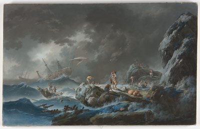 Het Schipbreuk door Jean Baptiste Pillement