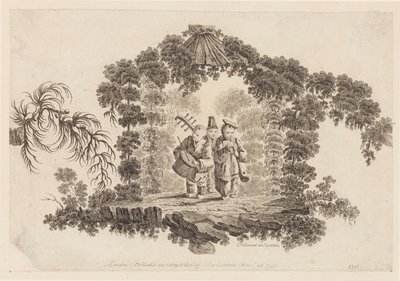 Drie Figuren die Muziekinstrumenten Bespelen, uit "Recueil de Plusieurs Jeux d