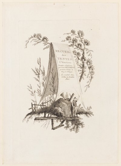 Titelpagina, uit "Recueil des Tentes Chinoises" door Jean Baptiste Pillement