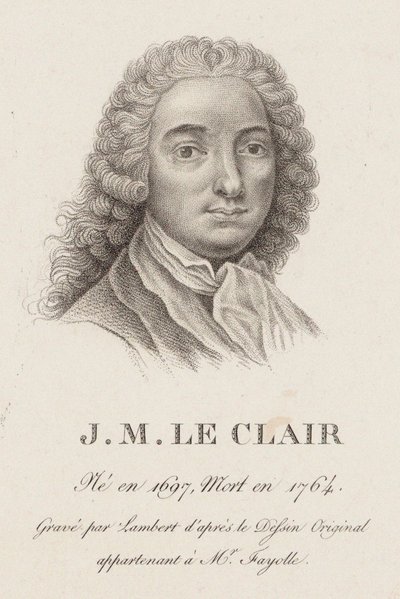 Portret van de violist en componist Jean-Marie Leclair door Jean Baptiste Ponce Lambert