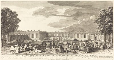 Uitzicht op Trianon in het Park van Versailles vanaf de Avenue door Jean Baptiste Rigaud