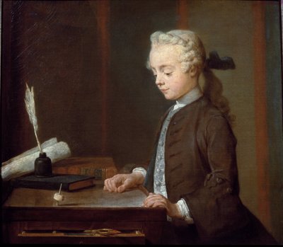 Jongen met een tol door Jean Baptiste Simeon Chardin