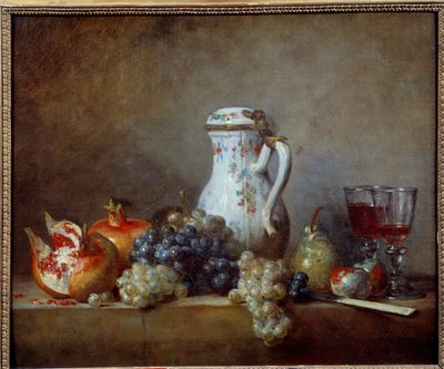 Druiven en granaatappels door Jean Baptiste Simeon Chardin