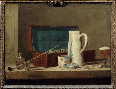 Pijpen en vaas voor drinken of roken door Jean Baptiste Simeon Chardin