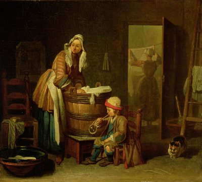 De Wasvrouw door Jean Baptiste Simeon Chardin