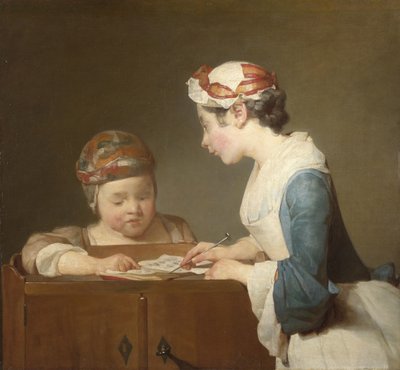 De Jonge Schooljuffrouw door Jean Baptiste Simeon Chardin