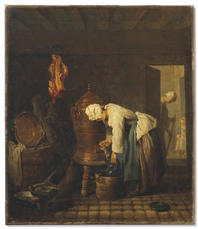 Frans:  La fontaine
Duits: Der Brunnen door Jean Baptiste Simeon Chardin