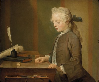 Portret van Auguste Gabriel Godefroy door Jean Baptiste Simeon Chardin