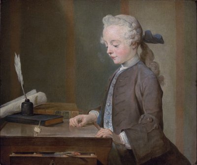 Portret van Auguste Gabriel Godefroy door Jean Baptiste Simeon Chardin