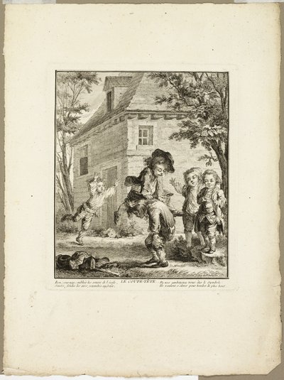 Springende kikker, uit De spelen van de Urkers van Parijs door Jean Baptiste Tilliard I