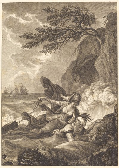 De verloofde van de koning van Garbe: De cassette door Jean Baptiste Tilliard after Charles Monnet
