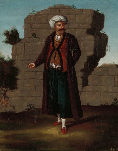 Man van het eiland Mykonos door Jean Baptiste Vanmour (workshop of)