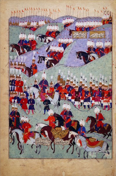 Begrafenis van Sultan Suleyman de Prachtige, Geschiedenis van Sultan Suleyman, Istanbul, Turkije, 1579 door Jean Baptiste Vanmour