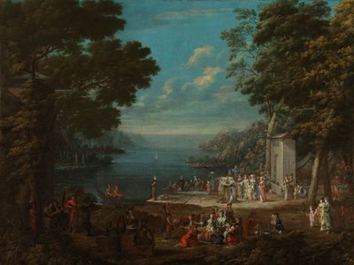 Damesfeest in Hünkâr İskelesi aan de Bosporus door Jean Baptiste Vanmour