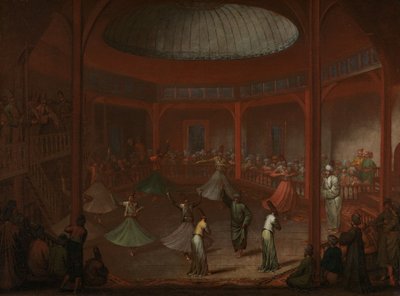 Draaiende derwisjen, c.1730 door Jean Baptiste Vanmour