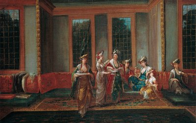 Vrouwen drinken koffie door Jean Baptiste Vanmour