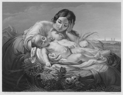 Overvloed, van het schilderij in de Koninklijke Collectie (gravure) door Jean Baptiste van Eycken