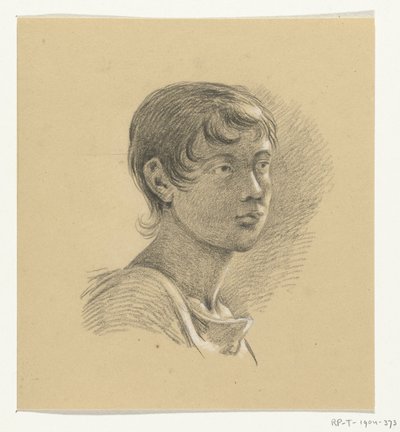 Kop van een jongen, naar rechts door Jean Bernard