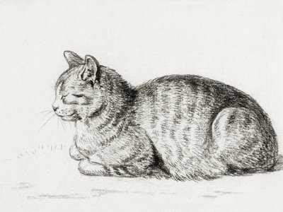 Liggende kat (1811) door Jean Bernard