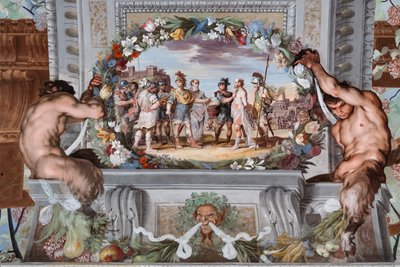Acete, gevangen gehouden door twee soldaten, vertelt de daden van Bacchus aan Pentheus en zijn gevolg van krijgers door Jean Boulanger