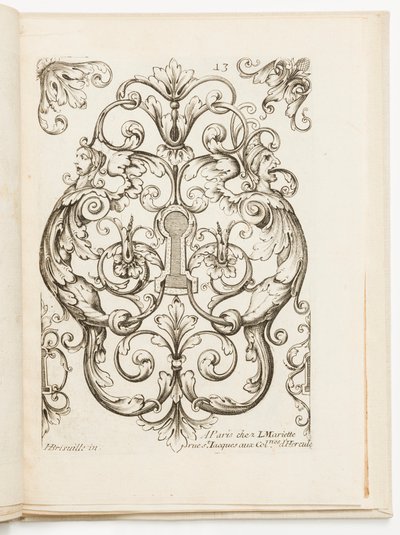 Plaat 13, uit verschillende ontwerpen voor slotenmakers door Jean Bérain the Elder