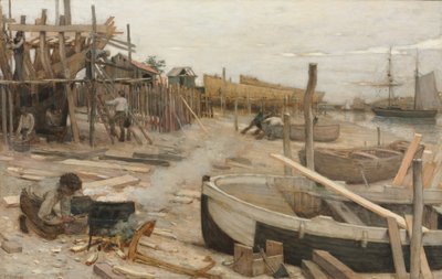 De Scheepswerf, c.1875 door Jean Charles Cazin