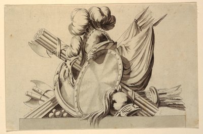Ontwerp voor Trofee met Militaire Attributen door Jean Charles Delafosse