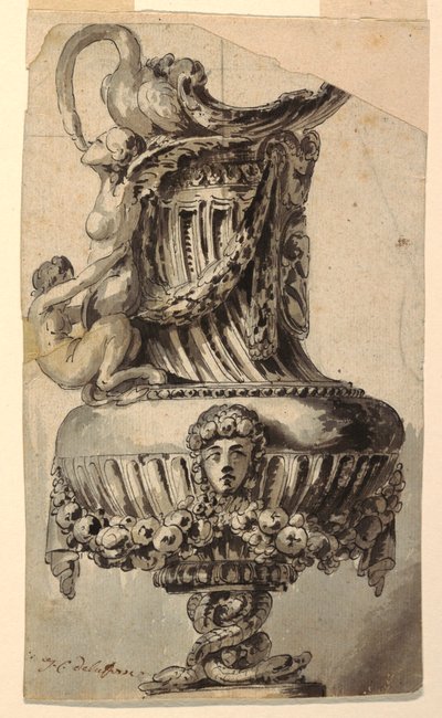 Ontwerp voor een decoratieve kan door Jean Charles Delafosse
