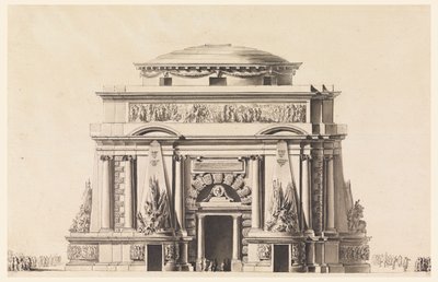 Opstand van een Mausoleum voor een Soldaat (Tempel van Mars) door Jean Charles Delafosse