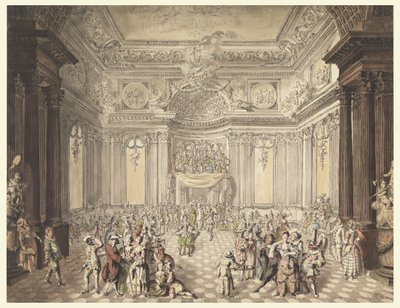 Uitzicht op een Maskeradebal door Jean Charles Delafosse