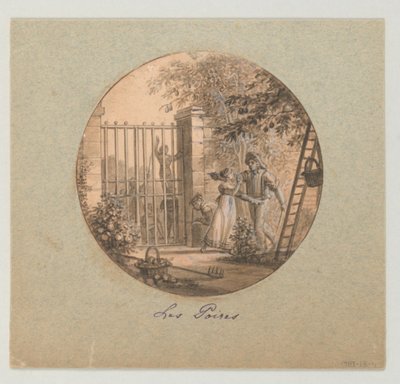 Ontwerp voor een beschilderd porseleinen bord, Les Poires (Peren) uit de Service des Objets de Dessert (Dessertservice) door Jean Charles Develly