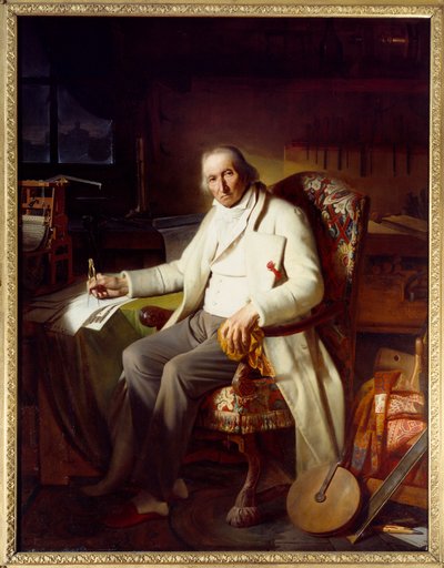 Portret van Joseph Marie Jacquard (1751-1834) uitvinder van de weefmachine door Jean Claude Bonnefond