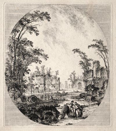 De oude Via Appia door Jean Claude Richard de Saint Non