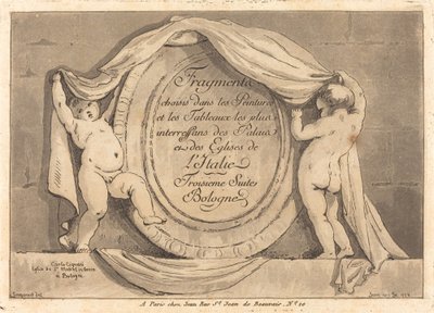 Titelpagina: Ovaal Ontwerp van de Kerk van San Michele de Bosco, Bologna door Jean Claude Richard de Saint Non after Jean Honoré Fragonard after Carlo Cignani