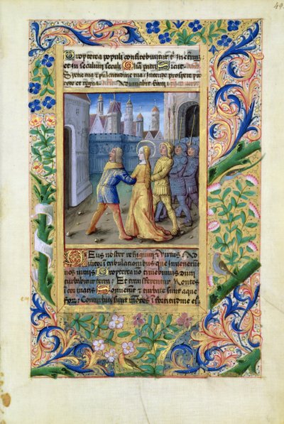 Judith wordt gegrepen door de Assyriërs, uit het Getijdenboek van Lodewijk van Orléans, 1490 door Jean Colombe